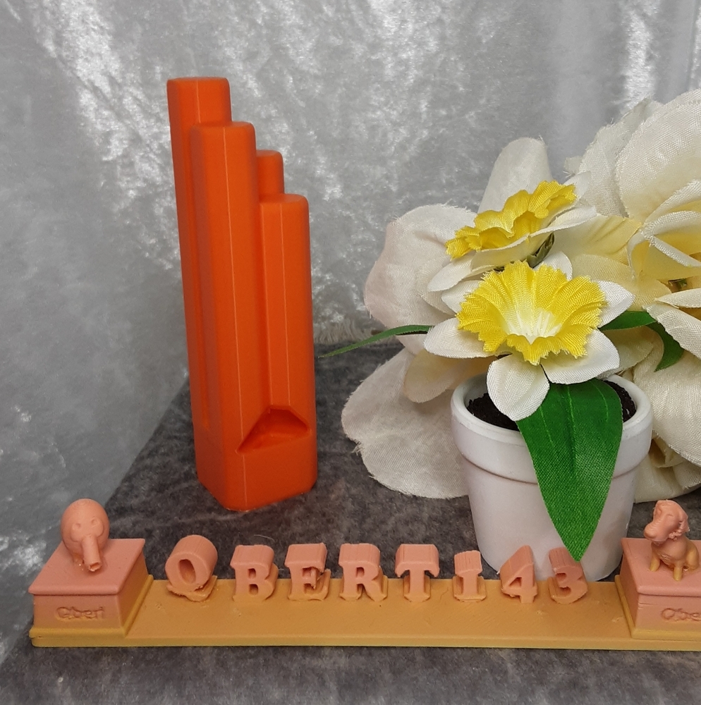 Handmade 3D Printed Train Whistle Bright Orange